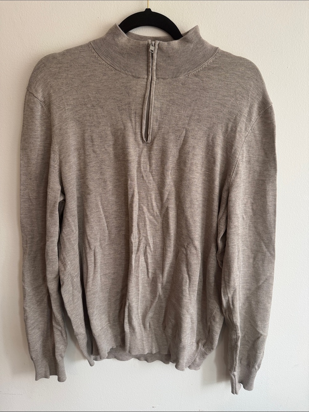 Men's Half-Zip Mock Neck Sweater - Gray